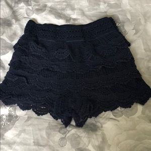 Navy lace shorts